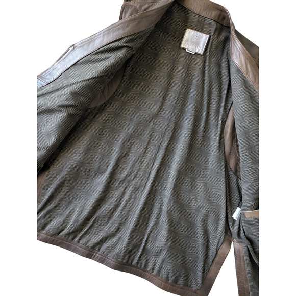 Tostado Argentina Brown 100% Leather Zip Front Shooting Vest Size XXL Quilted - Picture 9 of 13